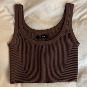 Cuts Clothing Chocolate Ribbed Crop Top